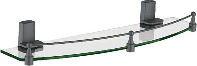 Полка в ванную, сталь + стекло, графит Ledeme L30307U