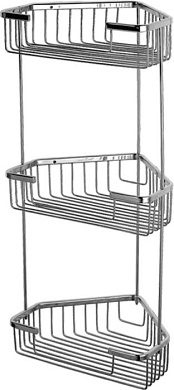 Полка в ванную - корзина угловая, сталь, хром Ledeme L335-2