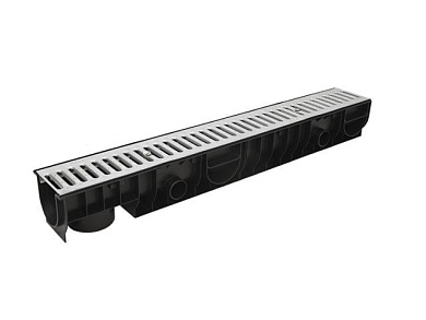 Лоток STANDART 100.125 h129 с решеткой стальной, кл. А15 ecoteck ДИ15905000