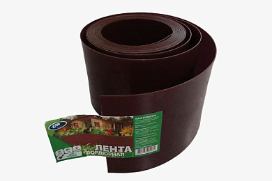 Лента бордюрная 15 см, коричневая, рулон 10 м ПластЛайн 4812203000048
