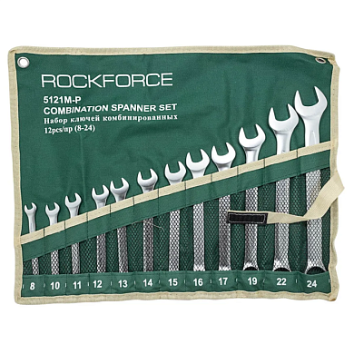 Набор ключей комбинированных 12 пр., 8, 10-17, 19, 22, 24 мм RockForce RF-5121P