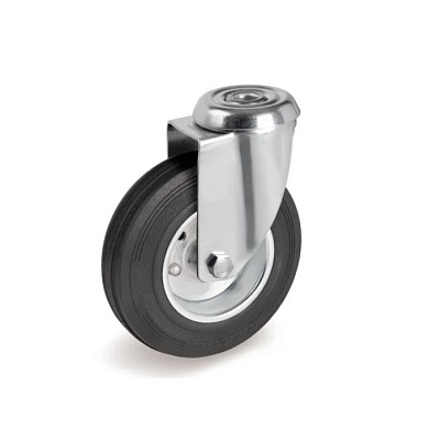 Колесо поворотное SCh 55 125 мм резина под болт TOR 1047736