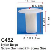 Клипса для крепления внутренней обшивки а/м Тойота пластиковая, 100 шт Forsage C0482(Toyota)