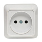 Рим Розетка 1-местная 10А без заземления белая EKF ENR10-022-10
