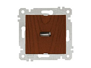 Розетка 1-ая USB, скрытая, без рамки, орех, RITA, USB-зарядка, 5V-2.1A, Mutlusan 22004480157