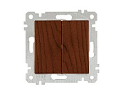 Выключатель 2-клав., скрытый, без рамки, пруж. зажим, орех, RITA, 10 A, 250 V, IP 20, Mutlusan 22004020157