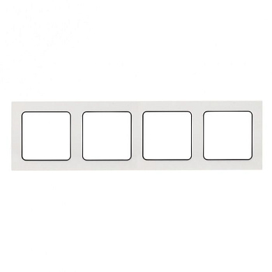 Стокгольм Рамка 4-местная белая с линией цвета черный EKF PROxima EZM-G-305-20