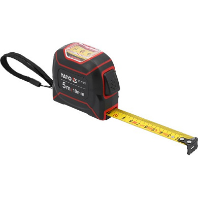 Рулетка стальная 5мх19 мм с нейлоновым покрытием и окошком Yato YT-71320