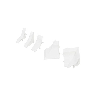 Комплект ПВХ аксессуаров к плинтусу узкому S белый AKS 129975