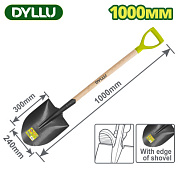 Лопата штыковая стальная с деревянным черенком 1100 мм DYLLU DTSE1327