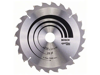 Диск пильный 216х30 мм 24 зуб. по дереву OPTILINE WOOD Bosch 2608640431