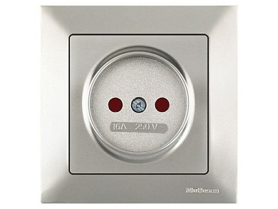 Розетка 1-ая, скрытая, б/з, шторки, титан, DARIA, 16 A, 250 V, IP 20, Mutlusan 21206060283