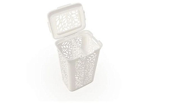 Корзина для белья с разделителем Leaves 60л 440×340×635мм (молочный) Полимербыт 4348917