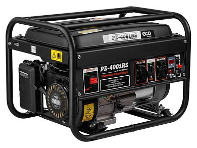 Электростанция, генератор бензиновый PE-4001RS, "Black Edition", 2.8 кВт, 230 В, бак 15.0 л ECO EC1565-1