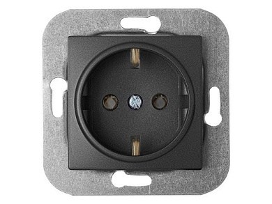Розетка 1-ая (скрытая, с/з) графит, Уют, Bylectrica РС16-530гр