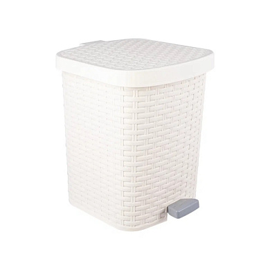 Контейнер педальный для мусора Артлайн 12 л, цвет молочный Полимербыт 4348807