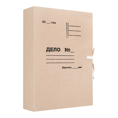 Папка для бумаг "Дело" с завязками, 70 мм, 4 завязки, крафт