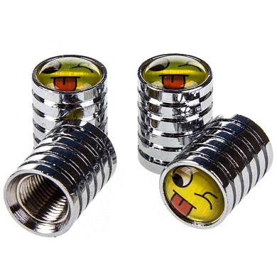 Колпачок на вентиль металл SW с эмблемой Smile-1 шт SKYWAY SH-40