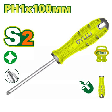 Oтвертка крестовая PH1x100 мм DYLLU DTSDB214