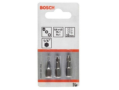Набор бит шестигран. Ph1,2,3 25мм Bosch 2607001752