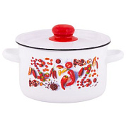 Кастрюля эмал цил Паприка 1,5л ТМ Appetite Стальэмаль 1с15с/1_Па