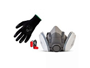 Полумаска 5500P с предфильтрами, адаптерами, держателями комплект р-р M, для защиты дыхания полумаска, предфильтры P2R 4шт, адаптеры 6 JETA SAFETY DustKit5500P-M