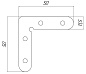 Соединительный угол для ал. профиля, 50х50х11,5мм RU 51493