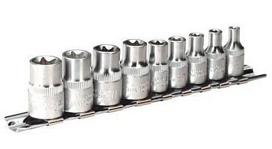 Набор головок Е-профиль Е4-Е14 9 пр. 3/8'' Force 3091