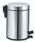 Ведро для мусора с педалью на 5 литра, сталь + пластик, хром Ledeme L702