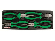 Набор-сет плоскогубцы, тонкогубцы, бокорезы 4 пр.. 136х364мм Toptul GВAT0402