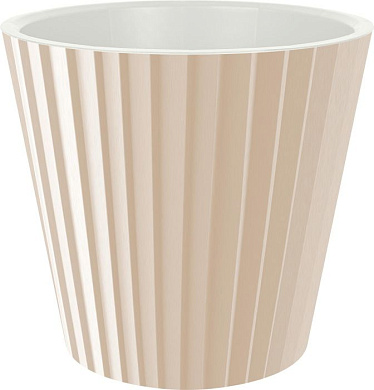 Горшок для цветов InGreen Sand D160мм, 2л c дренажной вставкой молочный шоколад Пластик Репаблик IG640010047