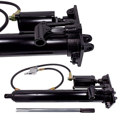 Цилиндр гидравлический удлиненный с дополнительным пневмоприводом, 5 т, длина - 635 мм, ход штока - 490 мм RockForce RF-0505B