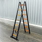 Лестница-стремянка телескопическая алюм. бытовая 2.2+2.2 м, 7+7 ступ ISMA ISMA-UP220-M