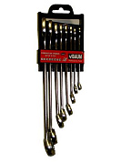 Набор комбинированных ключей отогнутых на 15 гр. 7-19 мм 8 пр. BAUM 33-08MP