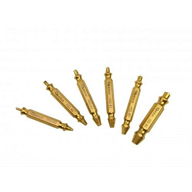 Набор экстракторов двусторонних для извлечения обломанных болтов 6 шт. Geko G38591