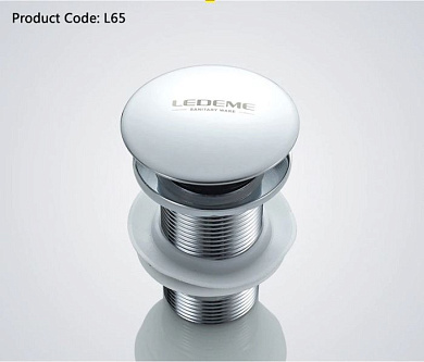 Донный клапан (выпуск) для умывальника без перелива click/clack 1 1/4", латунь, хром Ledeme L65