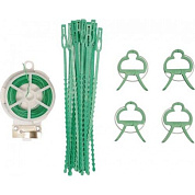 Набор садовый для обвязки растений, комплект (хомуты, зажимы, проволока в ПВХ оплетке) Flo 88811