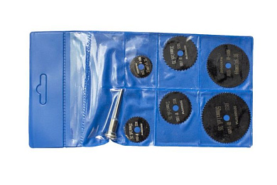 Набор кругов отрезных по металлу для дрели HSS, 7 пр., 22, 25, 32, 35, 44, 50 мм, Ø хвостовика 6 мм RockForce RF-11004