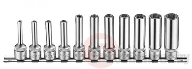 Набор длинных головок Force 3112 Е-профиль на планке (Е4-Е18) 11 пр. 3/8''