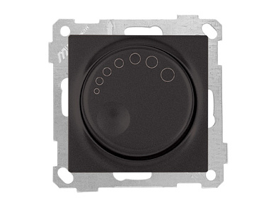 Выключатель поворотный, диммер, скрытый без рамки винт. зажим 1000Вт, черный DARIA Mutlusan 2100 444 0284