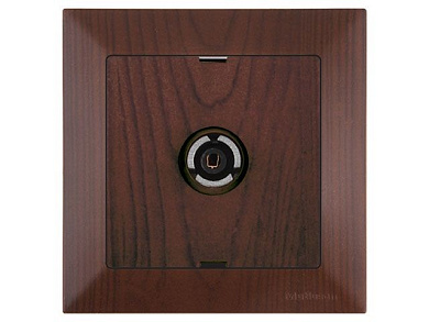 Розетка телевиз. 1-ая, скрытая, с/з, 11dB, переходная, орех, DARIA, Mutlusan 21201700157