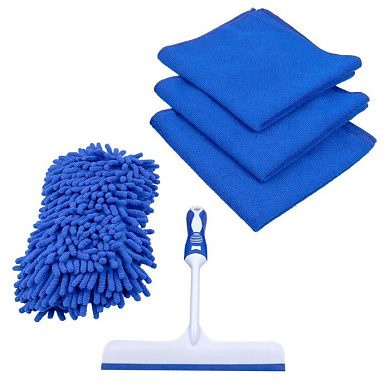 Набор для мойки а/м 5 пр. скребок, губка, салфетки Forsage F-CWK5235