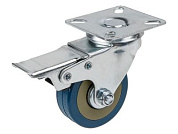 Опора колёсная d50 мм на площадке с фиксатором, резиновая Starfix SMF-10527