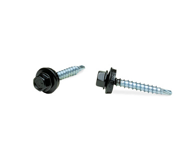 Саморез кровельный SRW-R, 4.8х70 сверло РТ1 RAL 9005, черный, 100 шт ЕКТ V022498
