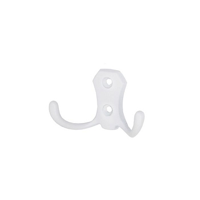 Крючок меб. двухрожковый мет. WP89 белый AKS 69615