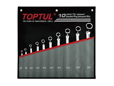 Набор накидных ключей отогнутых на 75° 6-27 мм 10 шт.Toptul GPCI1001