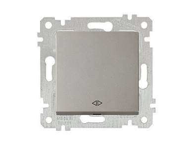 Выключатель промежуточный многопозиционный, скрытый, без рамки, пруж. зажим, титан, RITA, 10 A, 250 V, IP 20 перекрестный, промежуточный, Mutlusan 22004080183