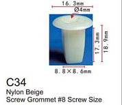 Клипса для крепления внутренней обшивки а/м Мазда пластиковая, 100 шт Forsage C0034(Mazda)