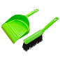 Набор: совок с кромкой 330 x 225 мм и щетка-сметка 285 мм, зеленый, Home Palisad 933115