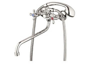 Смеситель для ванны вентильный тип I, серия 490 длинный поворотный S-излив. эксцентриков нет ECONOCE EC0492